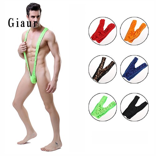 giaur ชุดว่ายน้ําสําหรับผู้ชายเซ็กซี่สีพื้นลายเสือดาว