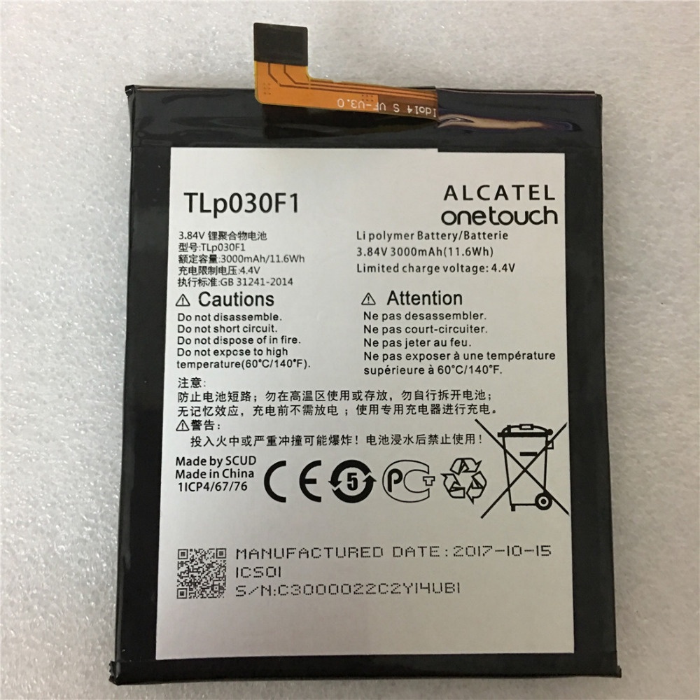แบตเตอรี่ Alcatel One Touch Idol 4S OT-6070 OT-6070K OT-6070O OT-6070Y Battery (TLP030F1 /TLP030F2) 3000mAh