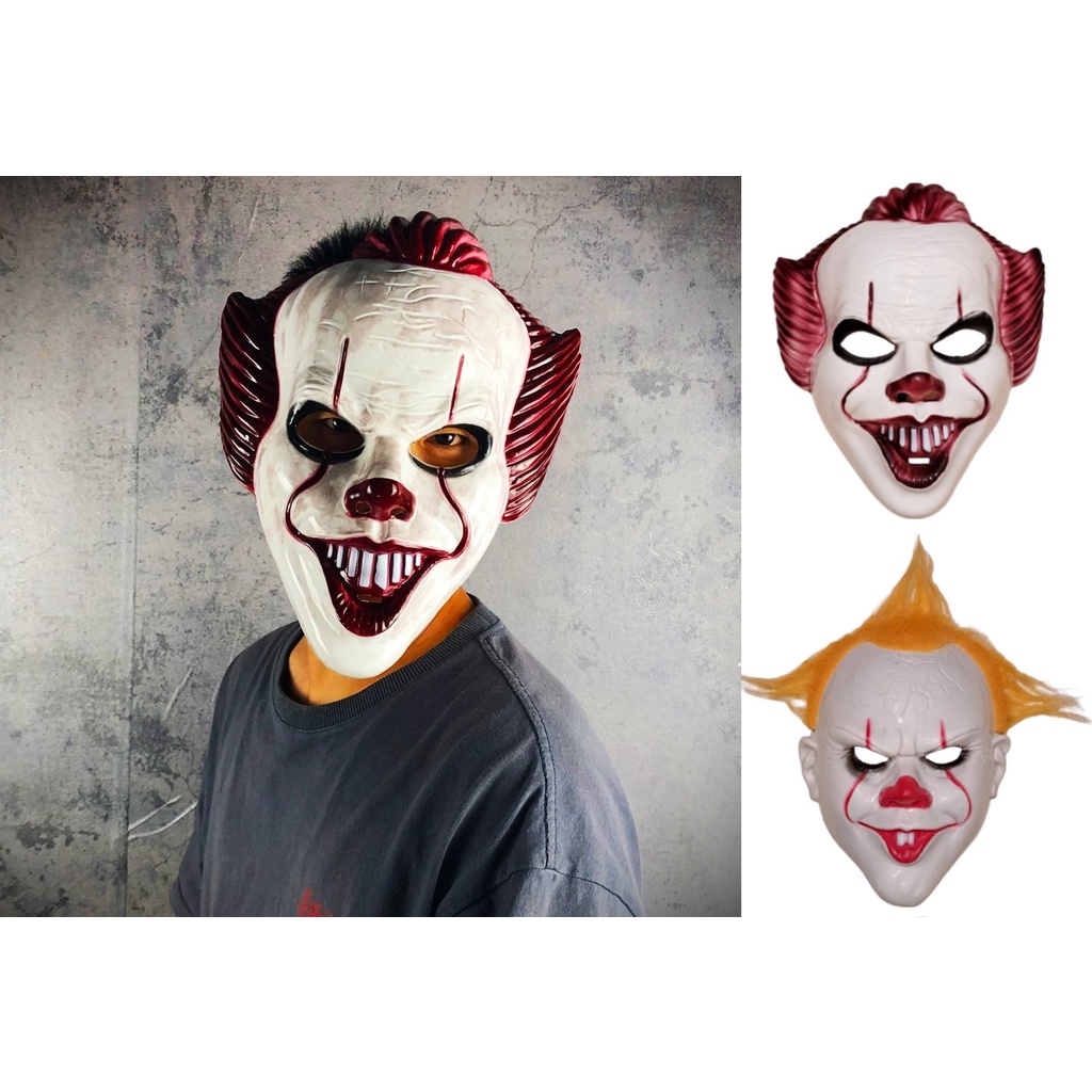 Pennywise Clown / Stephen King’s IT Movie Mask / Joker Halloween Scary Mask หน้ากากแฟนซี ตัวตลก โจ๊กเกอร์ ปีศาจ ฮาโลวีน