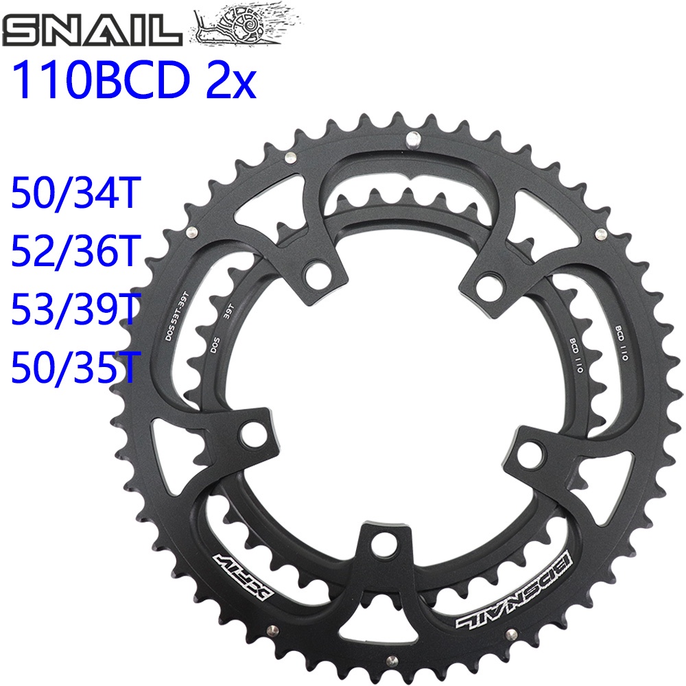 จานหน้าจักรยาน ทรงกลม ทรงวงรี 110bcd 2x 50t 35t 34t 52t 36t 53t 39t sram สีแดง s350