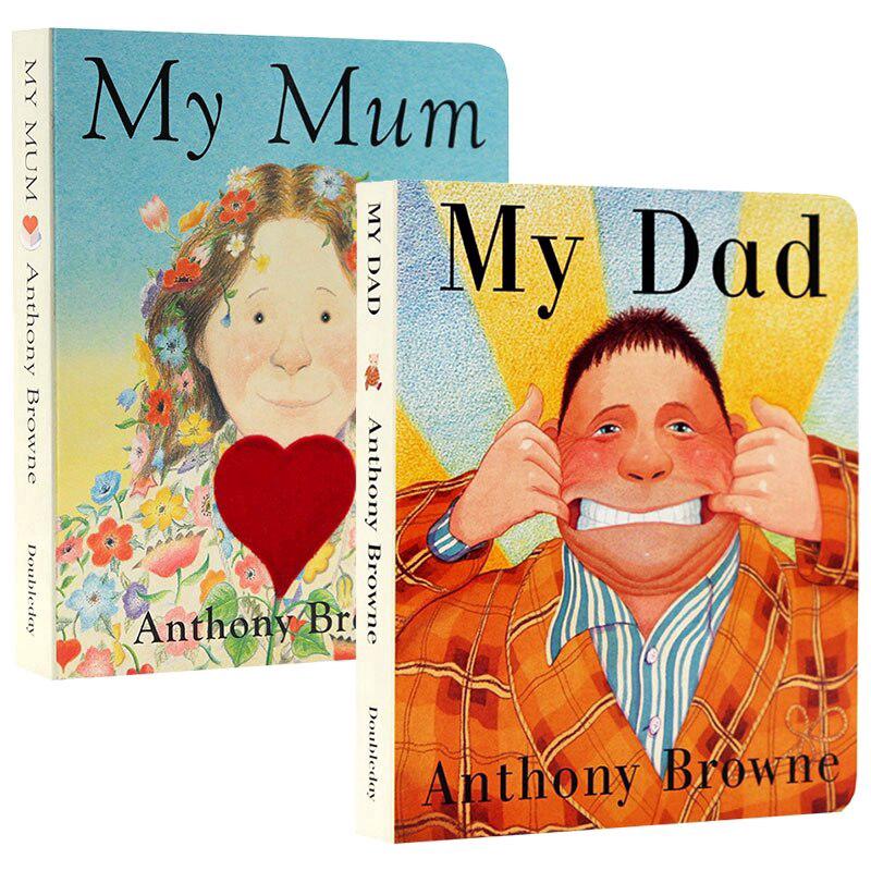 2 Books/set Baby English Cardboard Books My Dad My Mum Anthony Browne Kids Coloring Book Early Educational Learning Toys