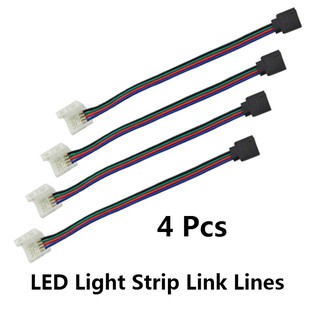 คลิปเชื่อมต่อสายไฟ LED RGB ตัวเมีย 4pin ไม่มีบัดกรี สําหรับแถบไฟ LED RGB 3528 5050 4 ชิ้น