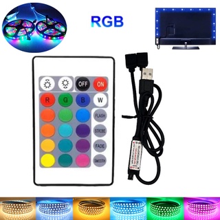 2 in 1 แถบไฟ LED 5v USB 5 ม. 10 ม. 15 ม. บลูทูธ IR ควบคุม 24 ปุ่ม หรี่ไฟได้ RGB IR รีโมตคอนโทรล