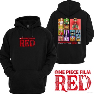 เสื้อกันหนาวแขนยาว มีฮู้ด ทรงหลวม พิมพ์ลายการ์ตูนอนิเมะ ONE PIECE Film RED ขนาดใหญ่ สําหรับผู้ชาย และผู้หญิง