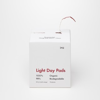 ira concept: Light Day Pads / ผ้าอนามัยกลางวัน (มาน้อย) ออร์แกนิคและย่อยสลายได้ ไอร่า