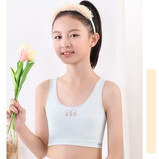 เสื้อกล้ามเด็กผู้หญิง เหมาะสำหรับ 8 910 11 13 14 16 ปี，ชุดชั้นในเด็ก นุ่มสบายระบายอากาศได้ดี，ชุดชั้นใน เด็ก ผู้หญิง 12 ปี เหมาะสำหรับกีฬา นักเรียน นักเรียนมัธยมต้น นักเรียนมัธยมปลาย，เสื้อใน มีสี ขาว ชมพู เทา ฟ้า，เสื้อชั้นผู้หญิง first bra