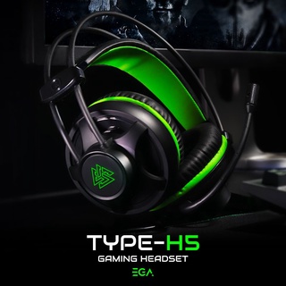 หูฟังเกมมิ่ง EGA TYPE H5 5.1 Surround Jack 3.5mm + 1 USB Green ใช้งานกับมือถือได้