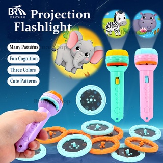 Childrens Projection Flashlight with 24 Funny Animal Images