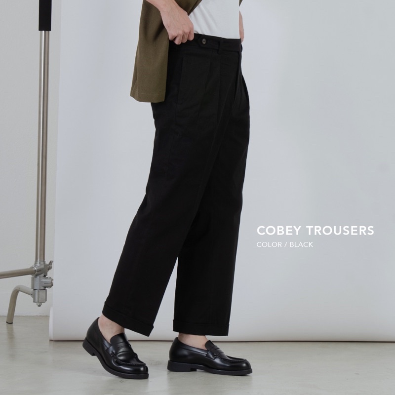 HMT กางเกงขายาว unisex รุ่น Cobey ทรงกระบอกใหญ่ - สีดำ / Cobey - black