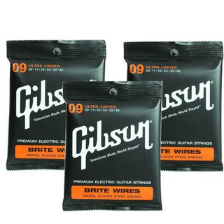 Gibson สายกีตาร์ไฟฟ้า ULTRA LIGHTS G09-42 (3set)