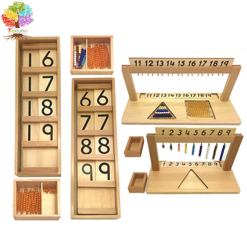 Montessori Segan คณะกรรมการจับคู่ลูกปัดชั้นวางของโรงเรียนอนุบาลคณิตศาสตร์อุปกรณ์การเรียนการสอนปฐมวัย Monts ของเล่นไม้ – โปรปัง
