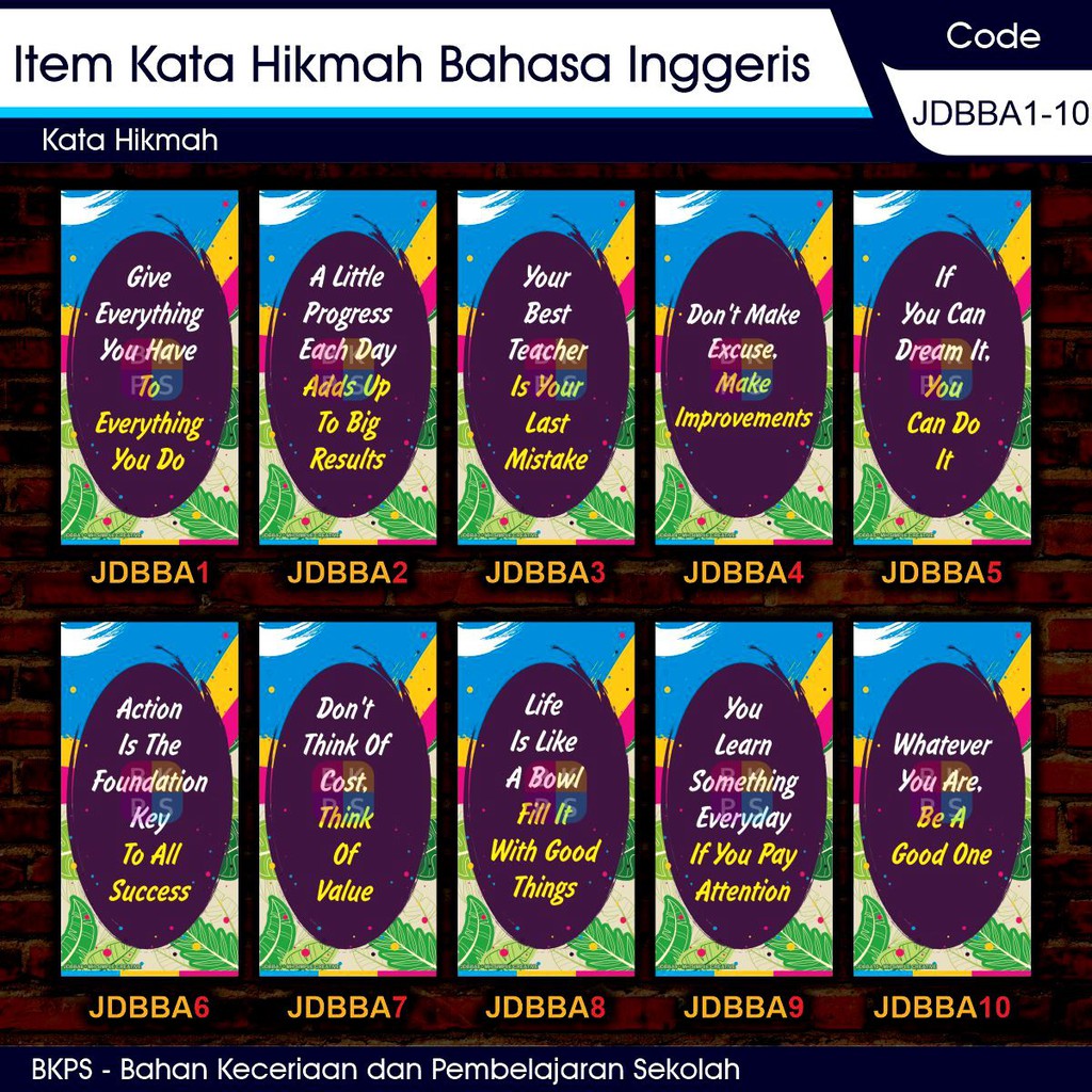 English Wisdom Word Item JDBBA1-10