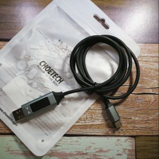 สายชาร์จ Type C Choetech LCD Voltage Current Display Cable 3A (พร้อมส่ง)