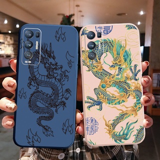 เคสโทรศัพท์มือถือ ขอบสี่เหลี่ยม ลายมังกรจีน สําหรับ OPPO Reno6 Z 5G Reno 5 Pro 4 3 Reno2 Z F A95 5G A76 A96 4G