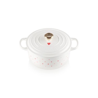 หม้อเหล็กหล่อทรงกลม ขนาด 22CM สีขาว SIGNATURE ROUND CASSEROLE  22CM HEARTS