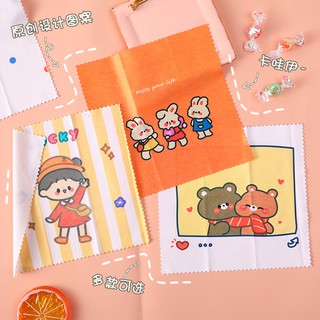 (C-017) ส่งเร็วจากไทย!6ลาย!! ผ้าเช็ดแว่น เช็ดจอโทรศัพท์มือถือ ลายการ์ตูน น่ารัก พร้อมส่ง ผ้าเช็ดเลนส์ ผ้าเช็ดนาฬิกา