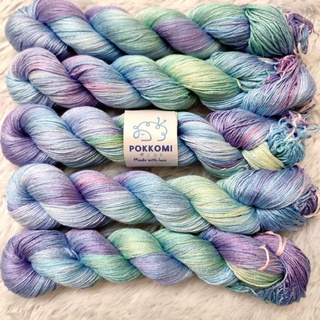 Ombre เส้นด้ายไม้ไผ่ 100% ย้อมสีด้วยมือ สําหรับถักนิตติ้ง กีฬา (ชั้นเล็ก) "Oceana"