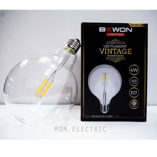 Bewon หลอดไฟวินเทจ หลอดไฟเอดิสัน รุ่น G125 4W วอร์มไวท์ LED FILAMENT VINTAGE WARM WHITE