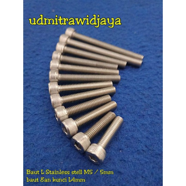 STAINLESS STELL Bolt M5x20,25,30,35,40,50,60, A2-70 304 bolt 8an L bolt ss M5 เส้นผ่านศูนย์กลาง 5 มม