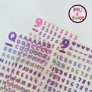 สติ๊กเกอร์มินิแบบนูนตัวอักษร-เลข mini 3d sticker