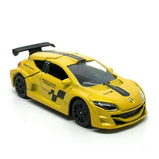 รถเหล็กมาจอเร็ต Majorette Renault Megane Trophy Racing สีเมทัลลิก เหลือง ขนาด 1/64 ยาว 8 cm มือสอง #001