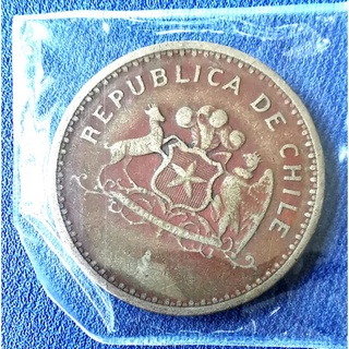 ​เหรียญ​ต่างประเทศ ชิลี​ Chile​ 100 Pesos, ใช้แล้ว, #​0900