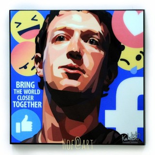 Mark Zuckerberg #2 มาร์ค ซัคเคอร์เบิร์ก CEO Facebook เฟสบุค รูปภาพ​ติดผนัง pop art กรอบรูป แต่งบ้าน ของขวัญ โปสเตอร์