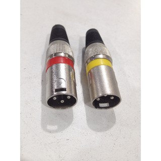 XLR แจ็คแคนนอนmaleตัวผู้คาดสี Cannon jack MIC XLR Plug TBE XLR cable connector ตัวผู้ male 3 pole
