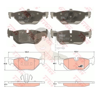 GDB1626 ผ้าเบรค-หลัง(TRW) (เนื้อผ้า COTEC) BMW Series 3 318i, 320i (E90) 1.6L, 2.0L 2WD 05-07 จานเบรก 300 mm /BMW Ser...