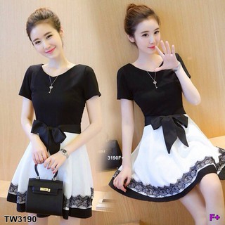 Dress แขนสั้น (โค้ดช้อปฟรี 100 บาท)