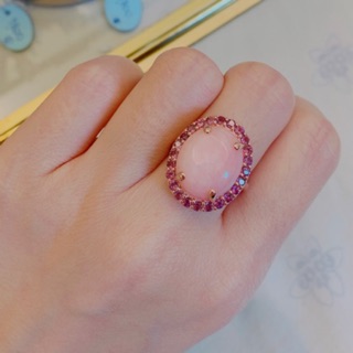 meher’s jewelry แหวนเงินแท้ พลอยแท้ พิงค์โอปอล โรโดไลท์ Sterling Silver Pink Opal Rhodolite