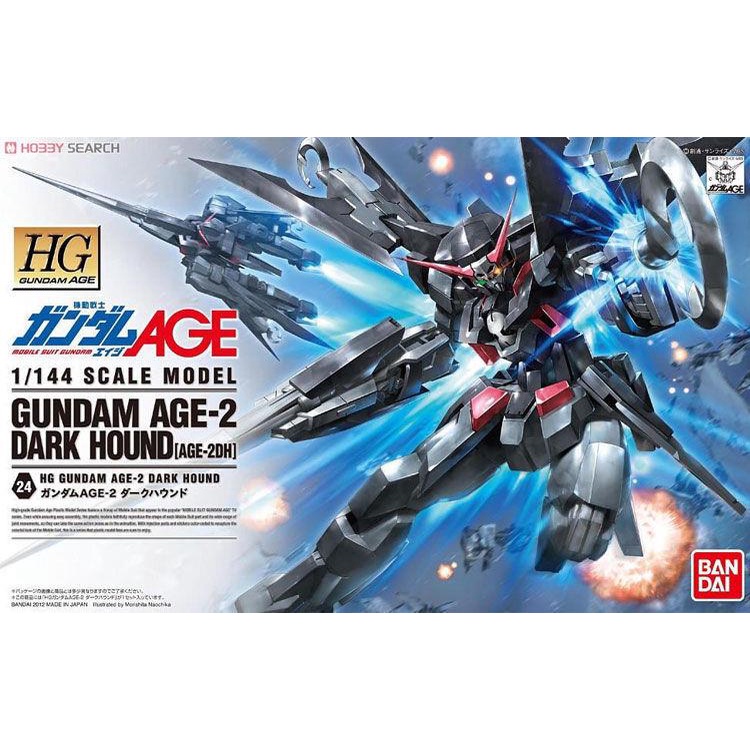 ★★คลังสินค้าพร้อม★★BANDAI Gundam ฟิกเกอร์ Model 57387 1/144 HG AGE 24 Gundam Dark Hound Assembly Model Assembly Toy