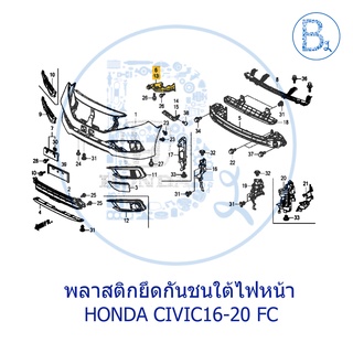 **อะไหล่แท้** พลาสติกยึดขากันชนใต้ไฟหน้า โครงยึดกันชนหน้า HONDA CIVIC16-20 FC