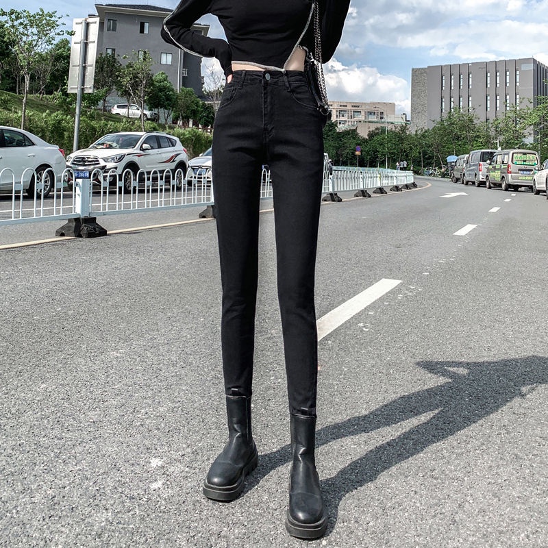 🔥CICIYIYI🔥2021 สไตล์ใหม่ เวอร์ชั่กางเกงยีนส์เอวสูงพร้อมส่งผ้ายีนส์ยืดขาเดฟเข้ารูปสไตล์เกาหลี กางเกงยีนส์ขยาวผู้หญิง026
