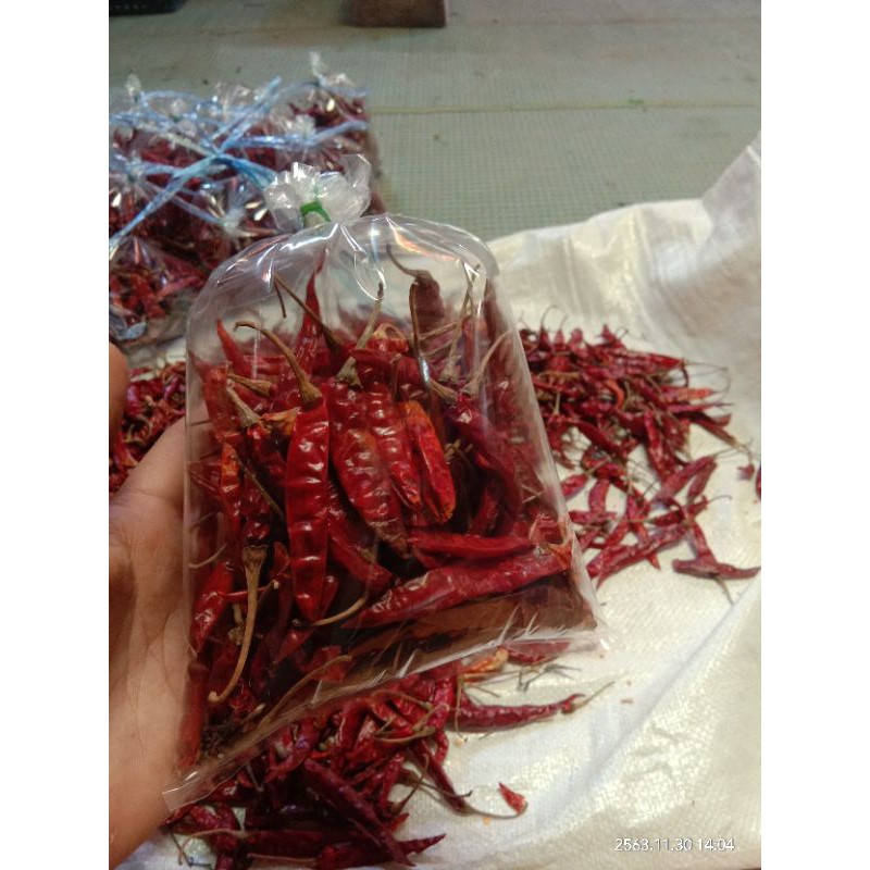 พริกจอนดาแดงขนาด50กรัม ราคา13บาท แห้งจนกรอบ