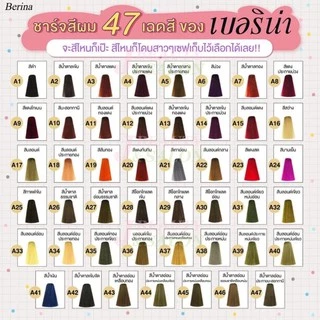 ถูกสุด!แท้💯%Berina Hair Color เบอรีน่า สีย้อมผม สีผมเบอริน่า 47เฉดสี เปล่งประกาย ติดทนนาน ปิดผมขาว