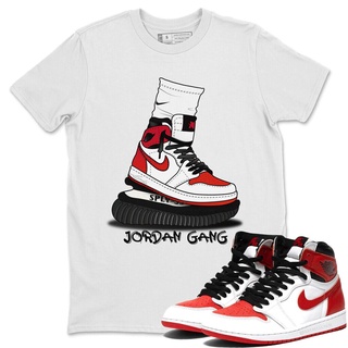 [S-5XL]เสื้อยืด คอกลม พิมพ์ลาย Jordan Gang To Match1 แฟชั่นคลาสสิก สําหรับผู้หญิง