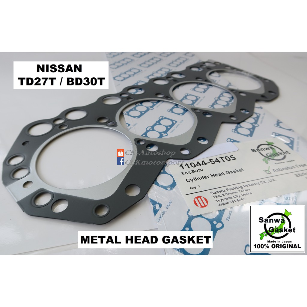 SANWA ญี่ปุ่นปะเก็นหัวโลหะหนา 1.3 มม. NISSAN OEM PN 11044-54T05 TD27T BD30 BD30T TERRANO WD21 MISTRA