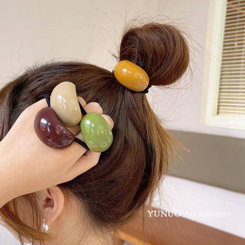ยางรัดผม แบบโค้ง สีแคนดี้ แฟชั่นเรียบง่าย สไตล์เกาหลี สําหรับผู้หญิง – โปรปัง