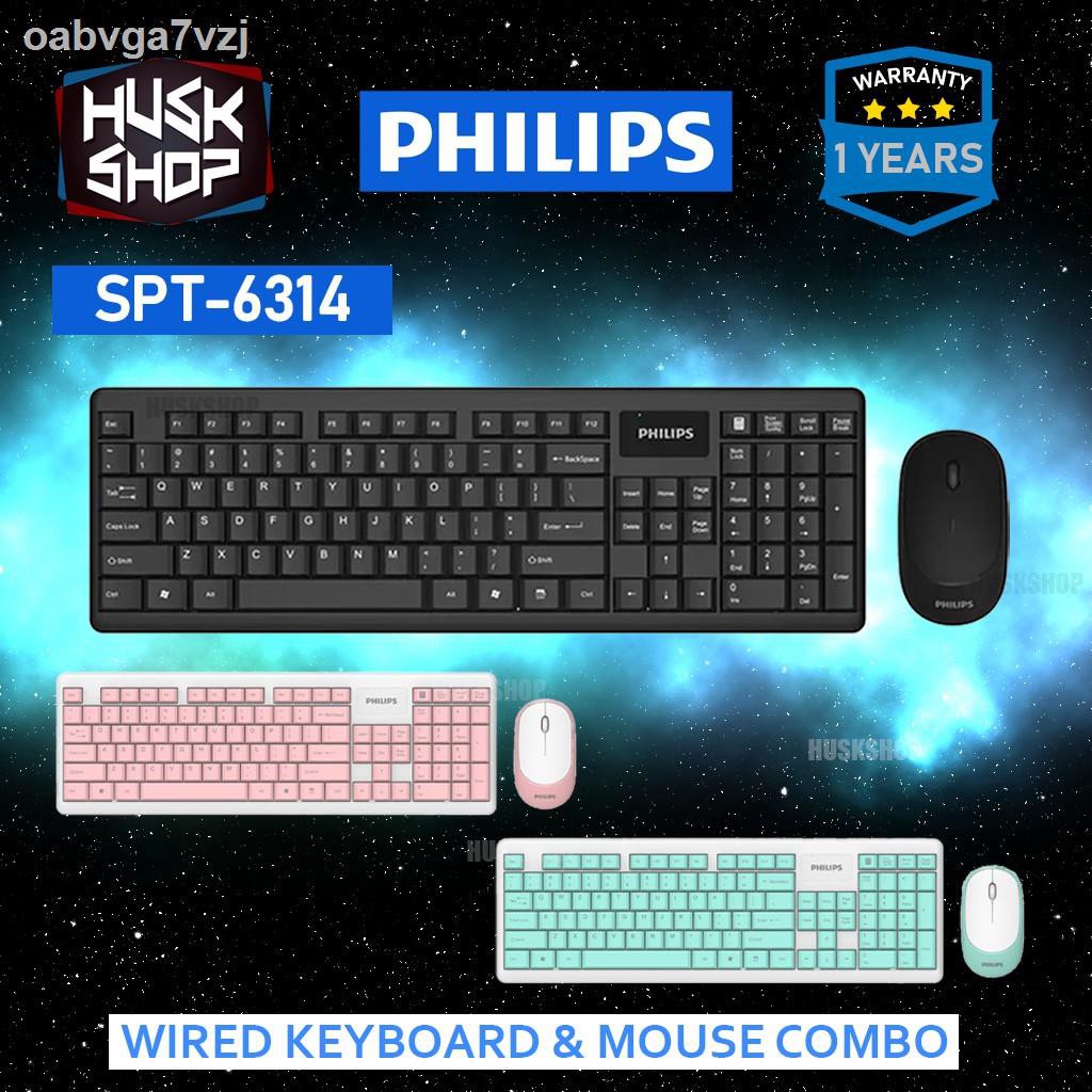 ❇▼✈คีบอร์ดไร้สาย เมาส์ไร้สาย Philips SPT-6314 / C314 Wireless Keyboard And Mouse Combo ประกันศูนย์ไทย