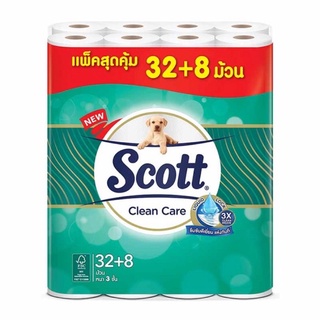 สก๊อตต์® คลีนแคร์ หนา 3 ชั้น แพ็ก 32+8 ม้วน