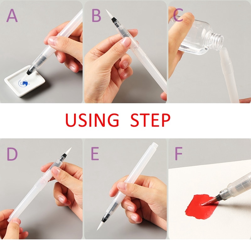 แปรงปากกาหมึก แบบนิ่ม เติมได้ สําหรับวาดภาพระบายสี - รูปที่ 3