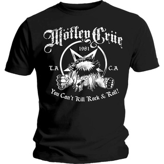 คอลูกเรือเสื้อยืดคอกลมขายดี เสื้อยืด พิมพ์ลาย Motley Crue You Cant Kill Rock Roll S-X Official Band HKchpj87BFpami76 สไต