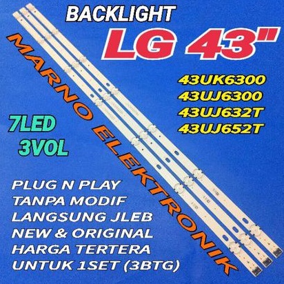 BL BACKLIGHT LED TV LG 43UJ632 43UJ632T 43UJ652 43UJ652T 43UK6300 43UJ6300 7K 3V
