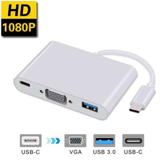 3-In-1 USB 3.1 Type C To VGA Adapter Cable Type-C USB 3.0 Charger Adapters