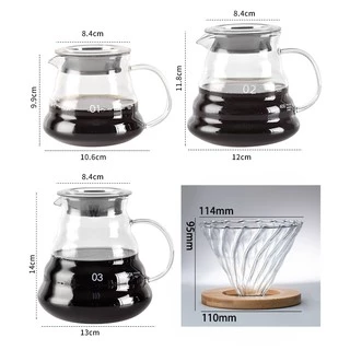 พร้อมส่ง กาดริปกาแฟ ดริปกาแฟ Coffee glass Pot เหยือกชงกาแฟ หม้อต้มกาแฟ เหยือกดริปกาเเฟ กรองกาแฟ พร้อมฝา อุปกรณ์ดริปกาแฟ
