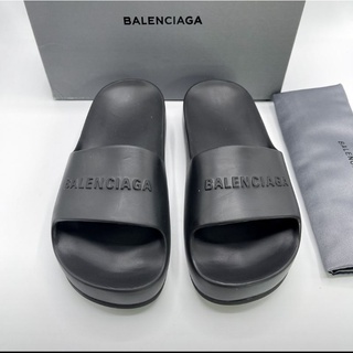 Balenciaga Logo rubber platform slides 2022