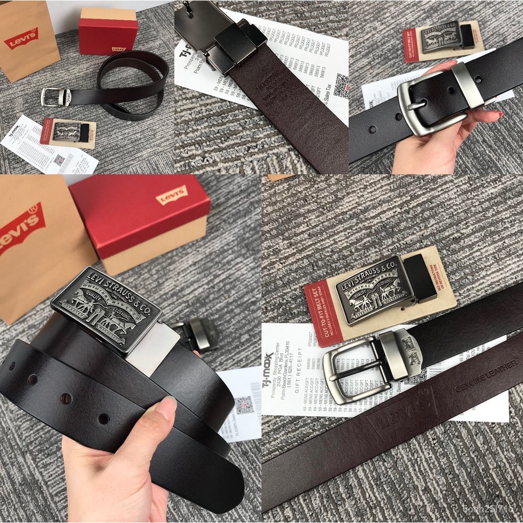 Levis Business men's Double buckle Pin buckle belt Real leather levis ...