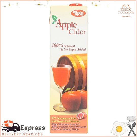 ทิปโก้ เครื่องดื่มน้ำทับทิม 30% ผสมน้ำแอปเปิ้ลไซเดอร์ 1 ลิตร Tipco 30% pomegranate drink mixed with apple cider