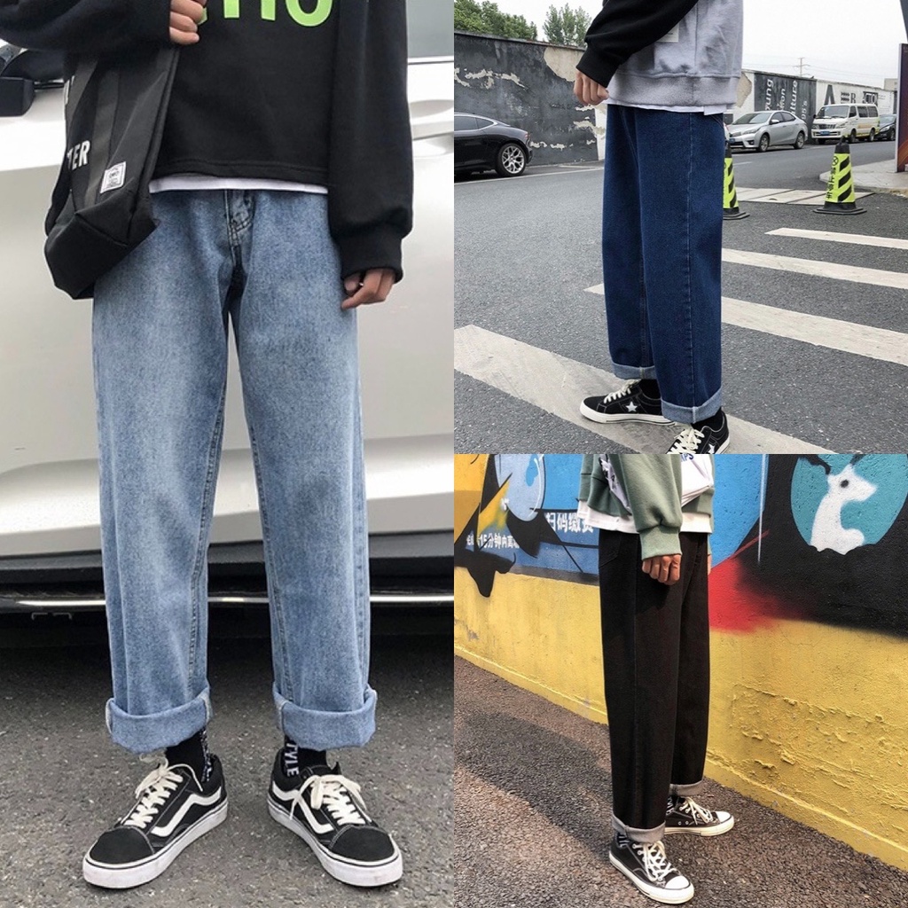 พร้อมส่งเลย กางเกงยีนส์ ขายาว ทรงขาเย็บพับ สไตล์หนุ่มโอปป้า ผ้าดี ใส่สบาย P063